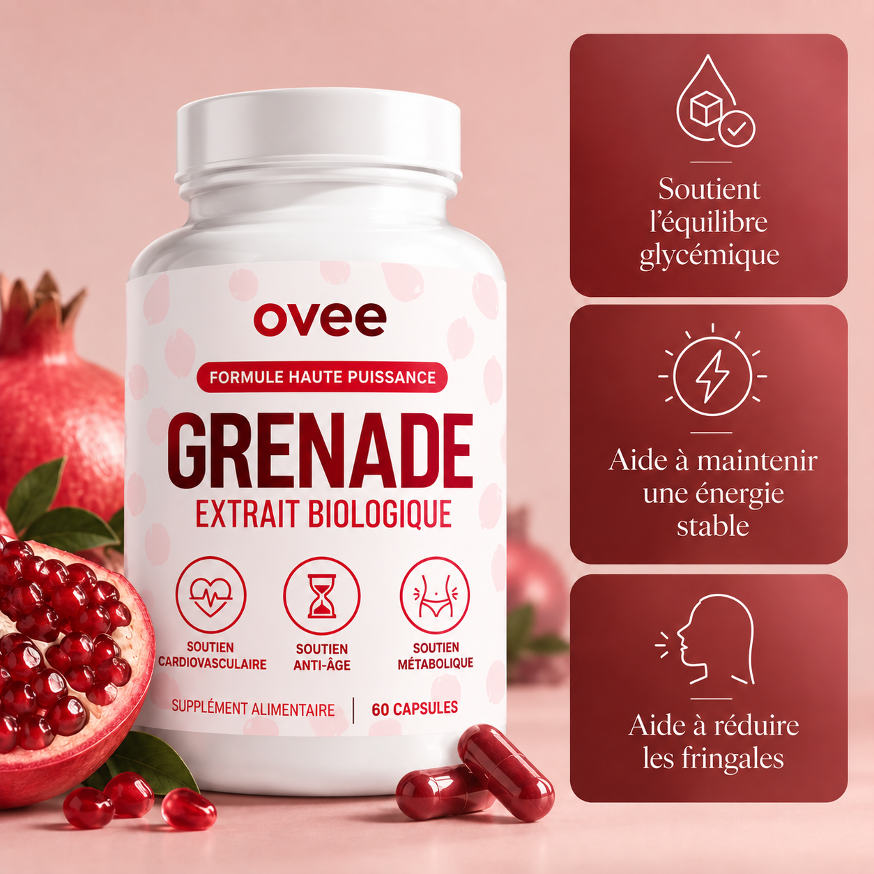 Gélules d'extrait de grenade biologique